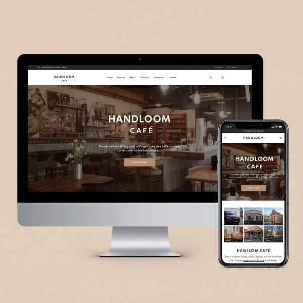 Handloom Café website showcasing ambience and menu