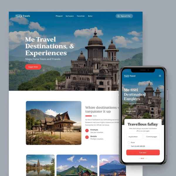 Travel website showcasing destinations, packages, and experiences