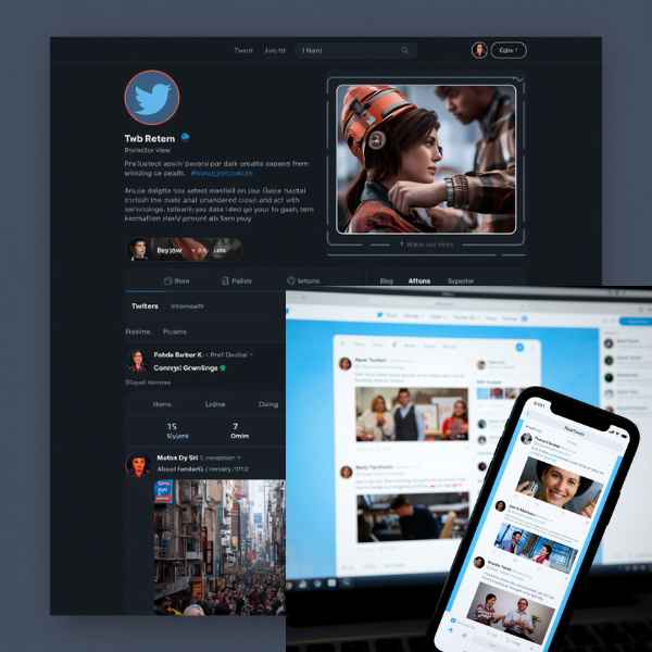 Twitter (X) social media optimization strategy showing profile branding, hashtag usage, and audience engagement growth