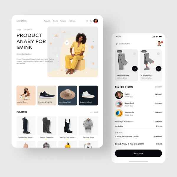 UI UX design for e-commerce and retail websites showing seamless navigation, product discovery, and optimized checkout experience