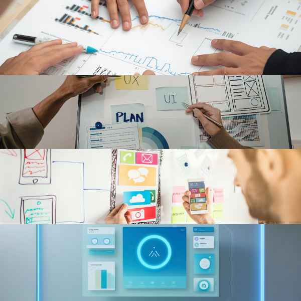 UI UX design process infographic for Dinesh Teja Groups service page