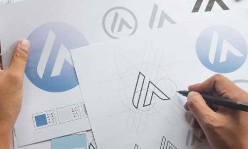 Lettermark logo design concept showing initials-based typography logo with clean spacing and professional brand identity