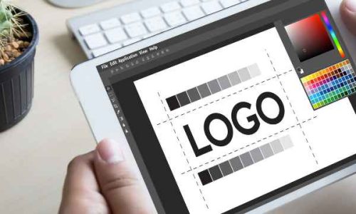 Professional logo design concept showing creative brand symbol, typography, and visual identity development